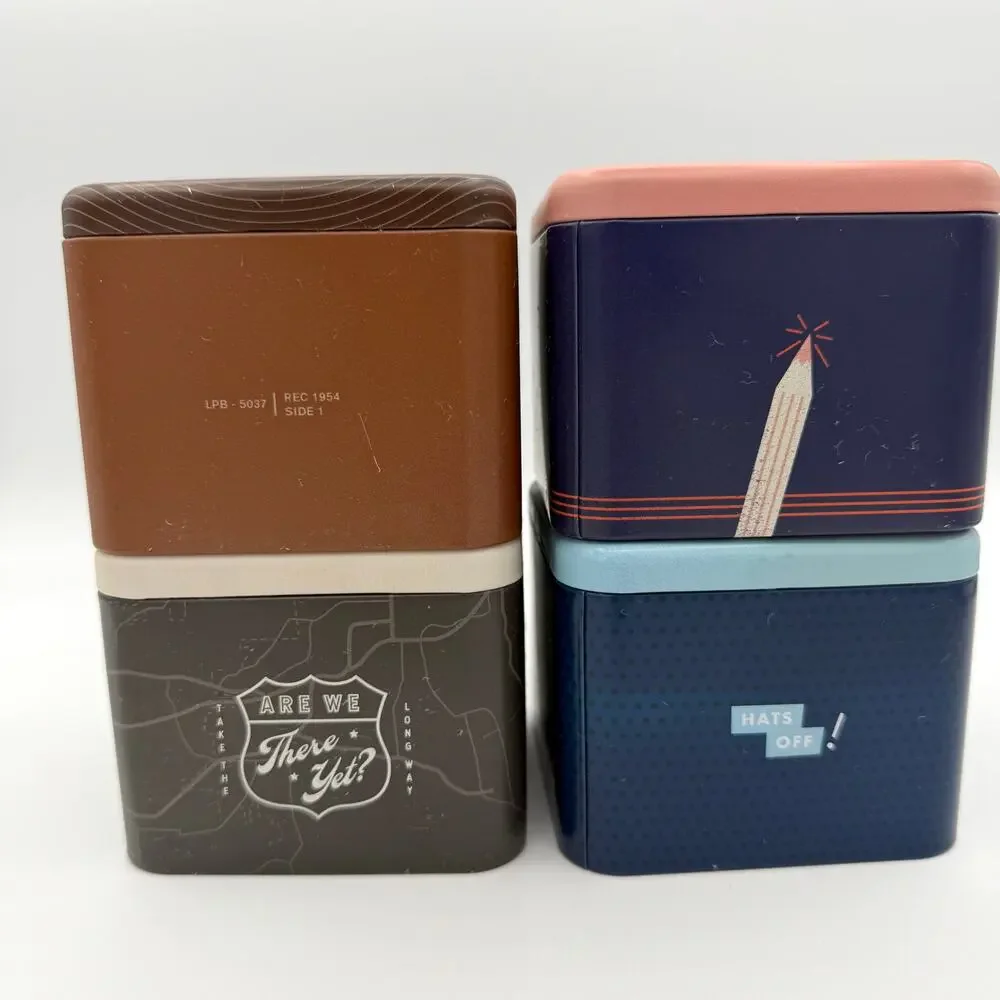 Fossil Collectible Watch Tins Lot of 4 Empty Retro Metal Boxes No Watches